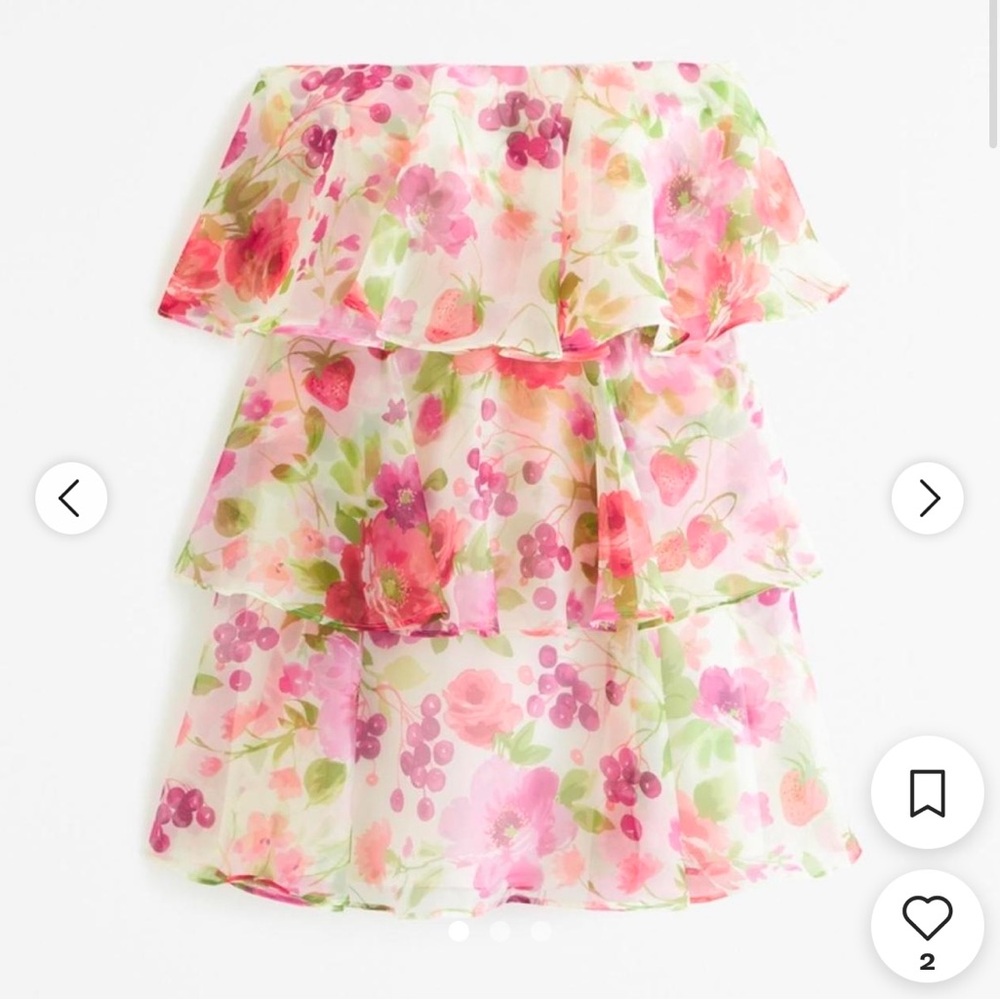 NWT A&F Organza Tiered Strapless Mini Dress